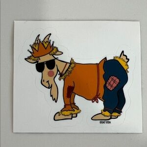 Stylish Goat USA Sticker in Orange and Blue